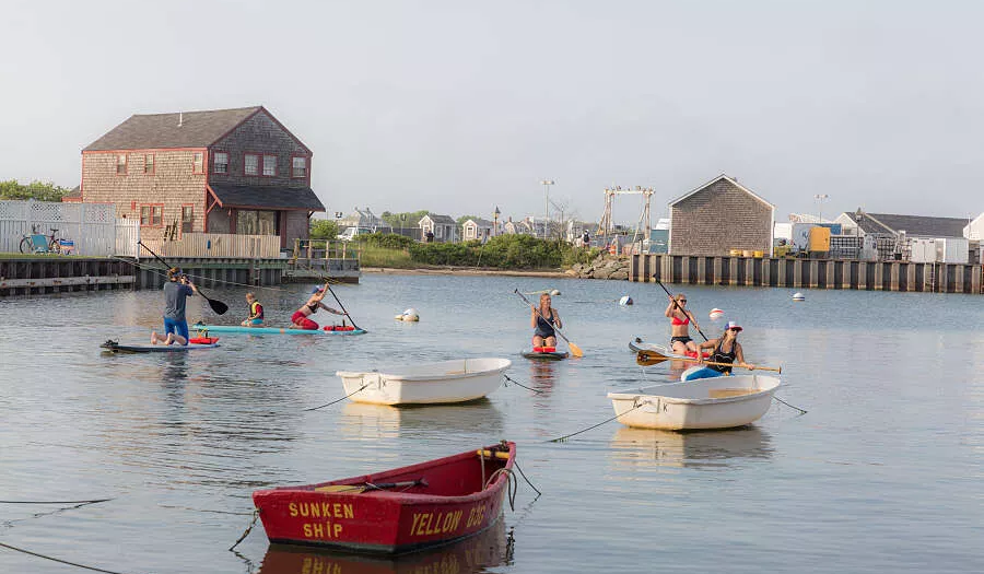 Paddle boarding in the Ocean